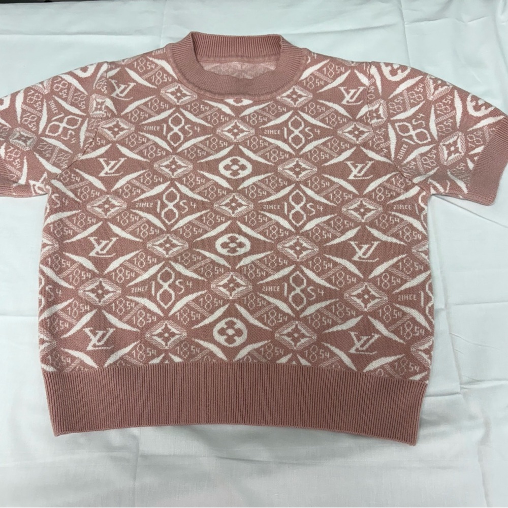 Louis Vuitton Rose Patterned Knit Top